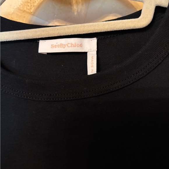 See By Chloe Black Puff-Sleeve Size M Top - Picture 4 of 5